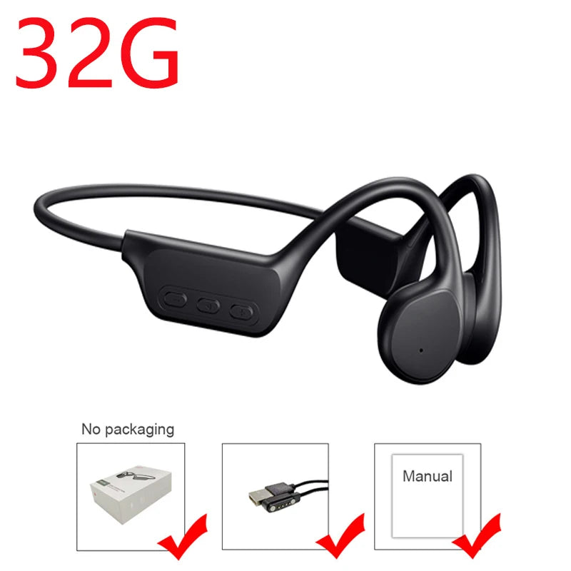 Bone Conduction Earphones Bluetooth Wireless IPX8 Waterproof MP3 Player Hifi Ear-hook Headphone With Mic Headset For Swimming Bone Conduction Earphones Bluetooth Wireless IPX8 Waterproof MP3 Player Hifi Ear-hook Headphone With Mic Headset For Swimming